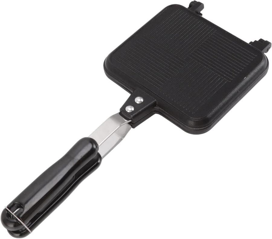 Tosti-ijzer Sandwichmaker Broodjesmaker Ontbijt Lunch Maken Afneembaar Ontwerp 35x15x3 cm Zwart