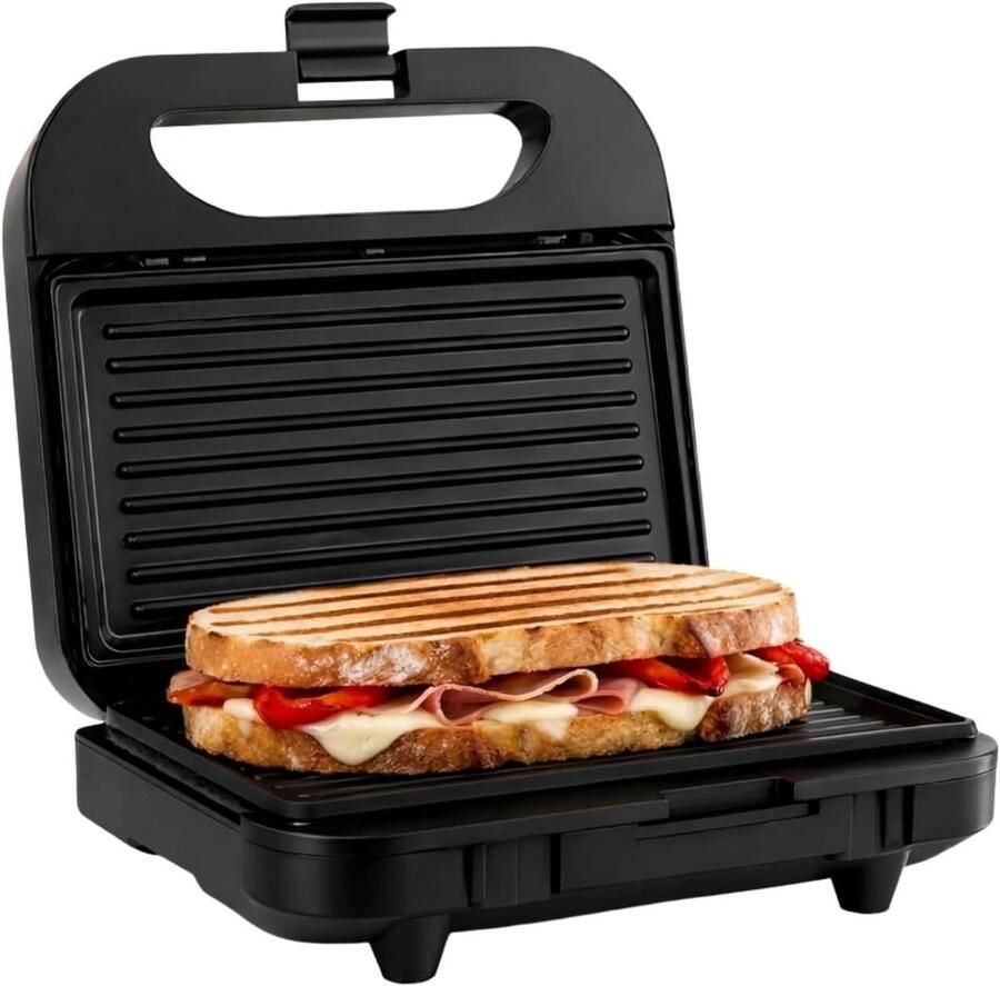 Tosti-ijzer Sandwichmaker Grill Snelle Maaltijden Antiaanbaklaag 215x125 cm Grijs