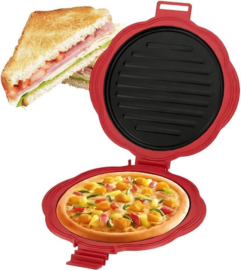 Tosti Ijzer Sandwichmaker Panini Grill Snel Ontbijt Maken Anti-aanbak Kookplaten 27 x 5 x 5 cm