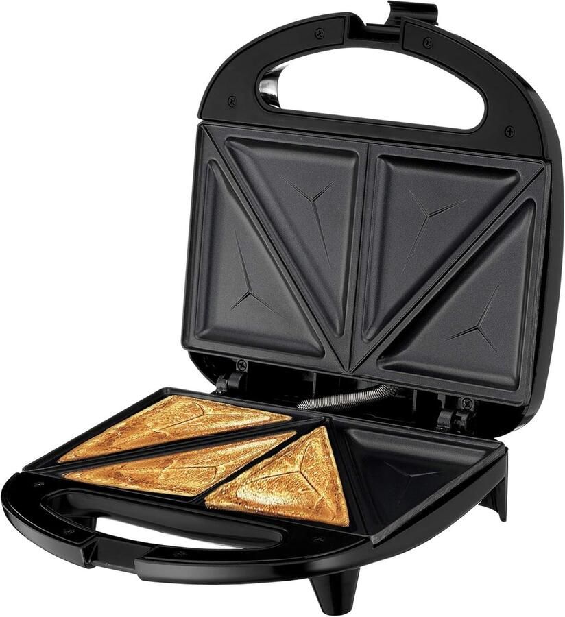 Tosti-ijzer tosti-ijzer panini-maker tortilla-maker gegrilde kaasmaker wentelteefjesmaker pizza-pocketmaker indicatielampje omeletmaker (zwart)