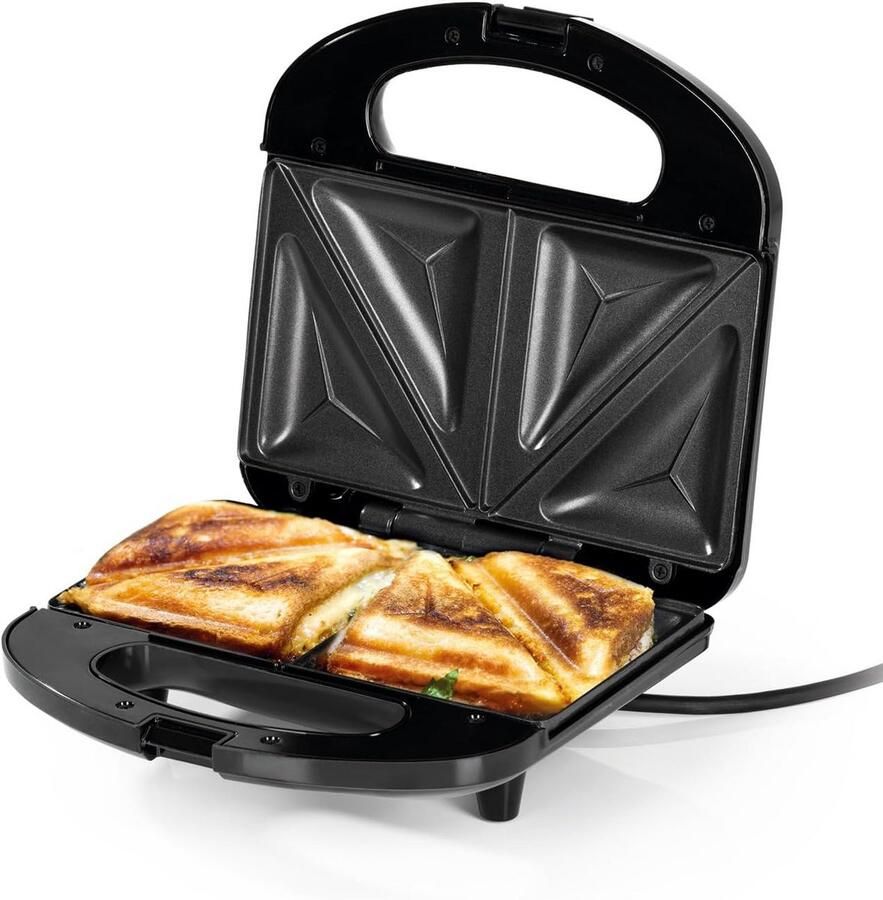 Tosti-ijzer voor 2 driehoekige tosti's met antiaanbaklaag