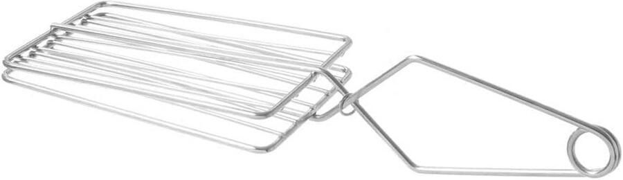 Tosti Klem Sandwich Maker Warme Broodjes Maken Vaatwasserbestendig 100x340mm Zilverkleurig