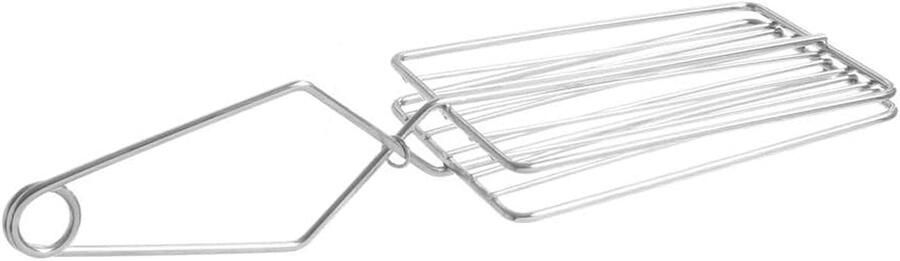 Tosti Klem Sandwich Maker Warme Snacks Maken Vaatwasserbestendig 100x340mm Zilverkleurig