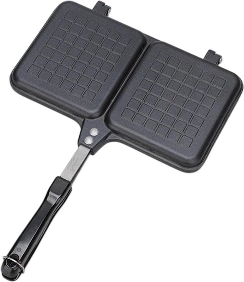 Tosti Maker Sandwich Grill Broodjes Grillen Dubbele Panelen 36 x 25 cm Zwart