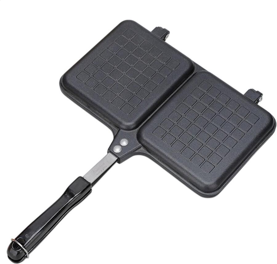 Tosti Maker Sandwich Grill Ontbijt Maken Dubbelzijdig Verwarmen 36x25 cm Zwart