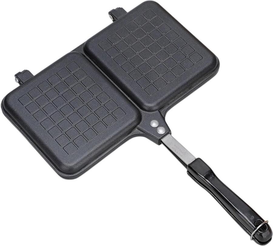 Tosti Maker Sandwich Grill Snelle Maaltijden Dubbele Panelen 36 x 25 cm Zwart