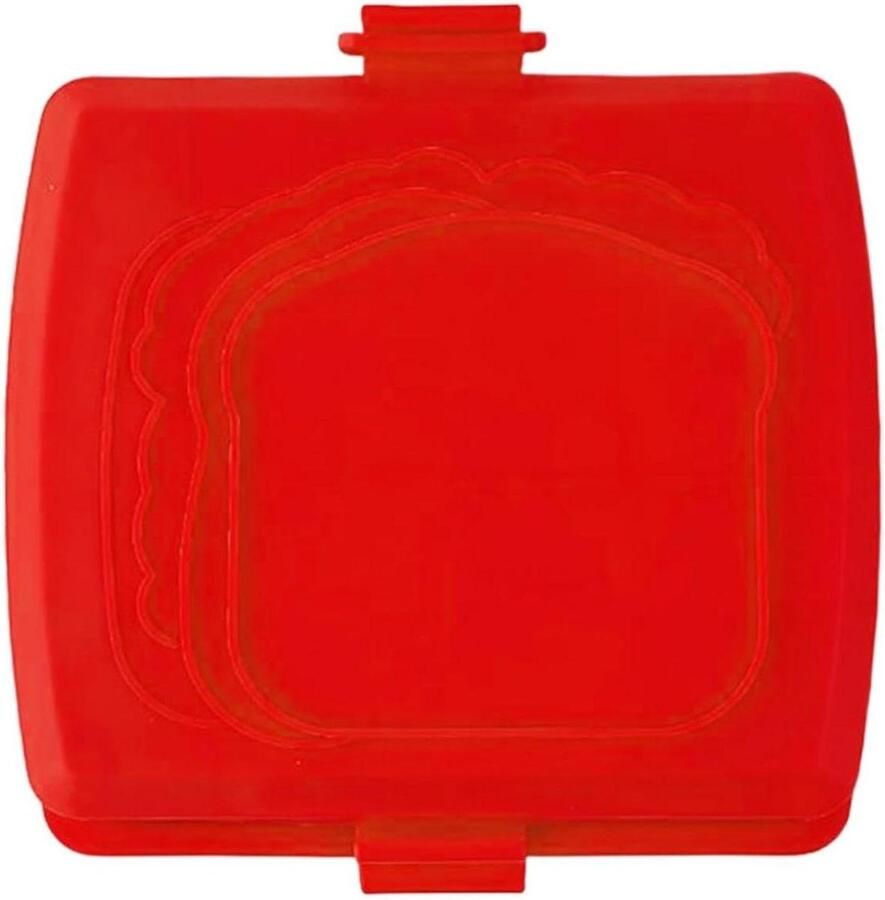 Tosti Maker Sandwich Maker Snelle Maaltijden Magnetron Verwarming 16 x 16.5 x 3 cm Rood