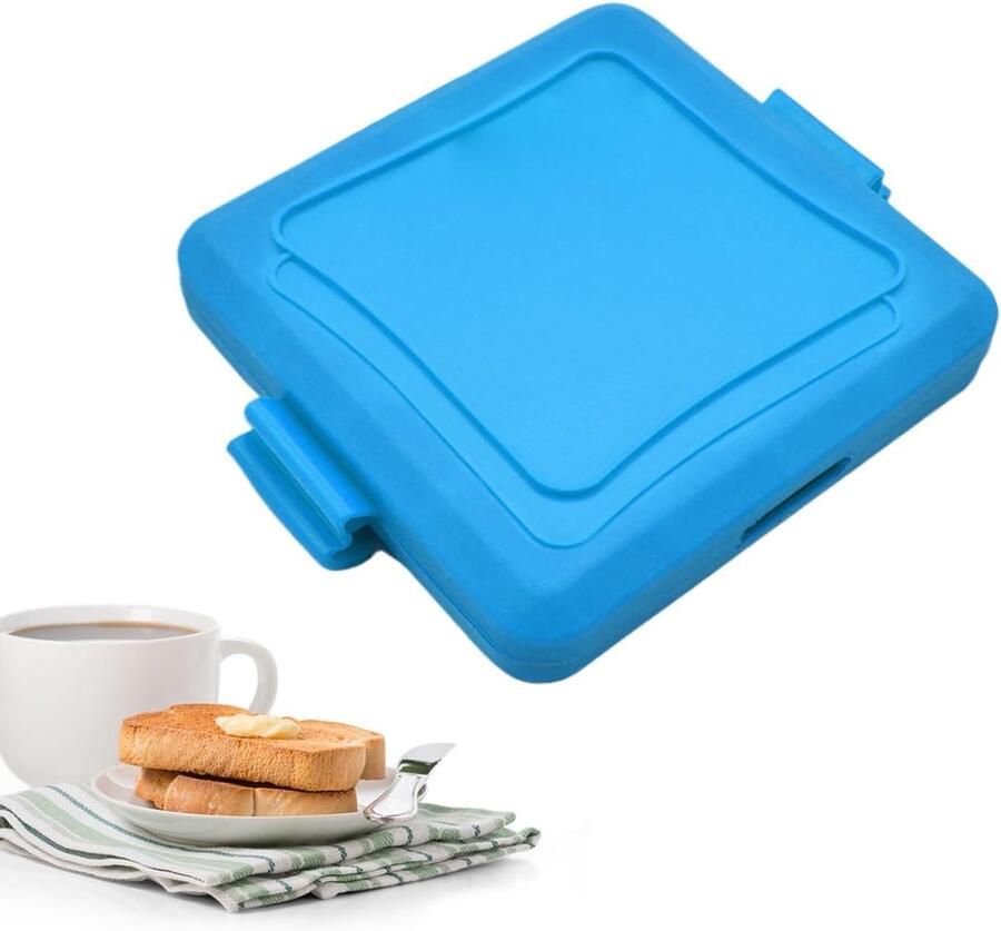 Tosti Pers Sandwichmaker Broodrooster Draagbaar Ontbijt Gelijkmatige Warmte 16x14x3 cm Blauw - Foto 2