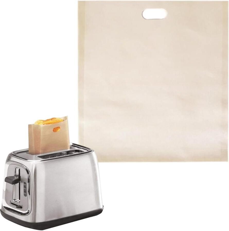 Tosti Zakjes Grill Zakjes Snel Tosti Maken Herbruikbaar Non-stick 16 x 16.5 cm Grijs
