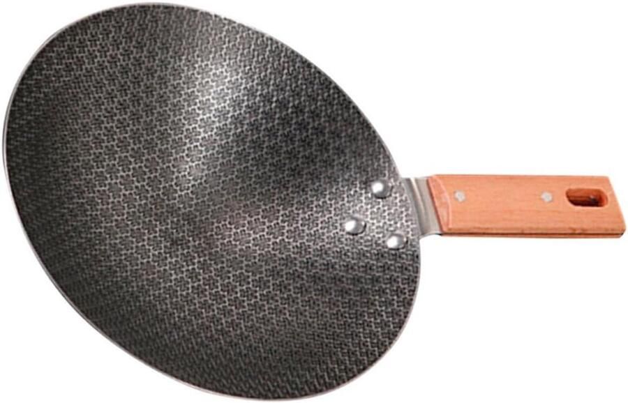 Traditionele Ijzeren Wokpan Kookpot Antiaanbakpan Kampeerkeuken Koken Direct Op Grill Te Plaatsen 28 Cm Grijs