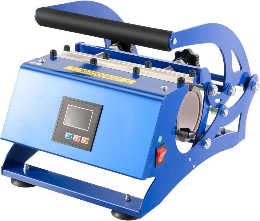 Transferpers Machine Bekers Bedrukken Sublimatie Printen 6-in-1 Koppelingen 500W 220V Blauw Zwart