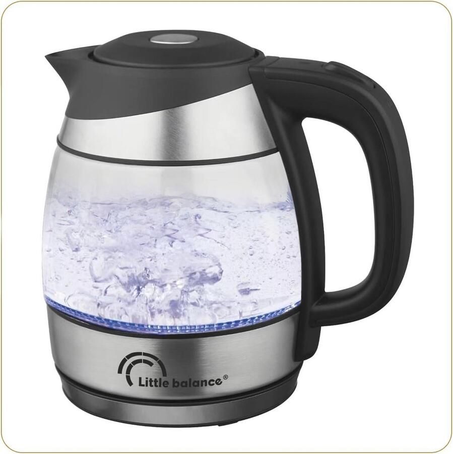 Transparante elektrische waterkoker 1 2l met anti-kalkfilter 1630W en draadloze bediening