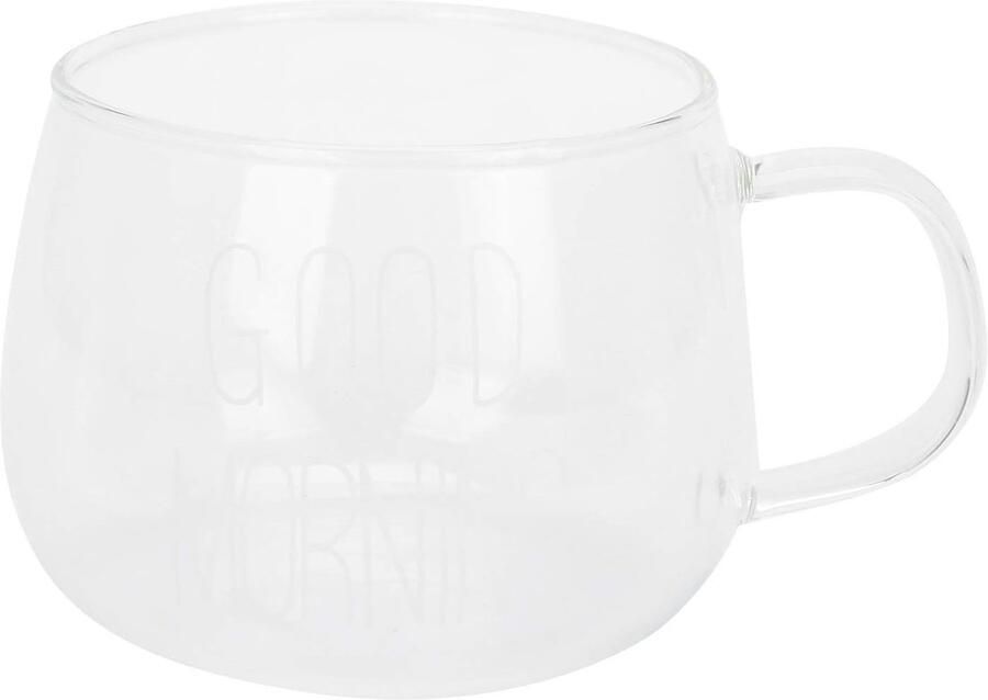 Transparante mok van borosilicaatglas met handvat voor melkthee Cocktaildrank Warme dranken Cappuccino Latte grote theekop(B)