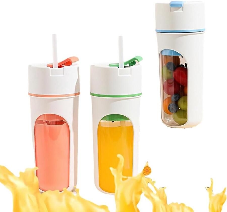 Travel Mixer Portable Mixer Blender Bottle Minimixer Drink Mixer Electric Mixer Bottle Small Mixer（witte sinaasappel）