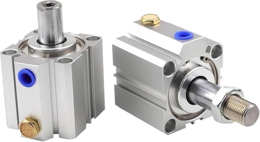 Trekveer Cilinder Perslucht Cilinder Industriële Automatisering Compact Ontwerp 40mm Boring 5-50mm Slag Zilver