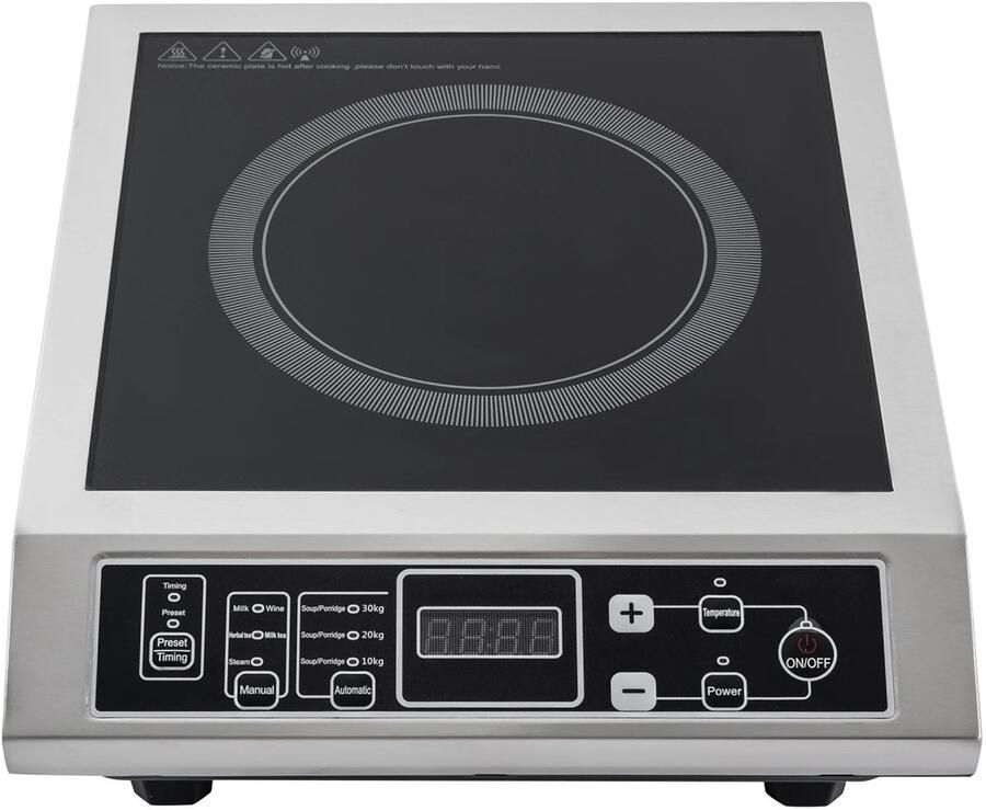 TrendWave Draagbare Inductie Kookplaat Vrijstaand 3500W – Elektrische Kookplaat 8 Temperatuurniveaus & Microkristallijn – Snel