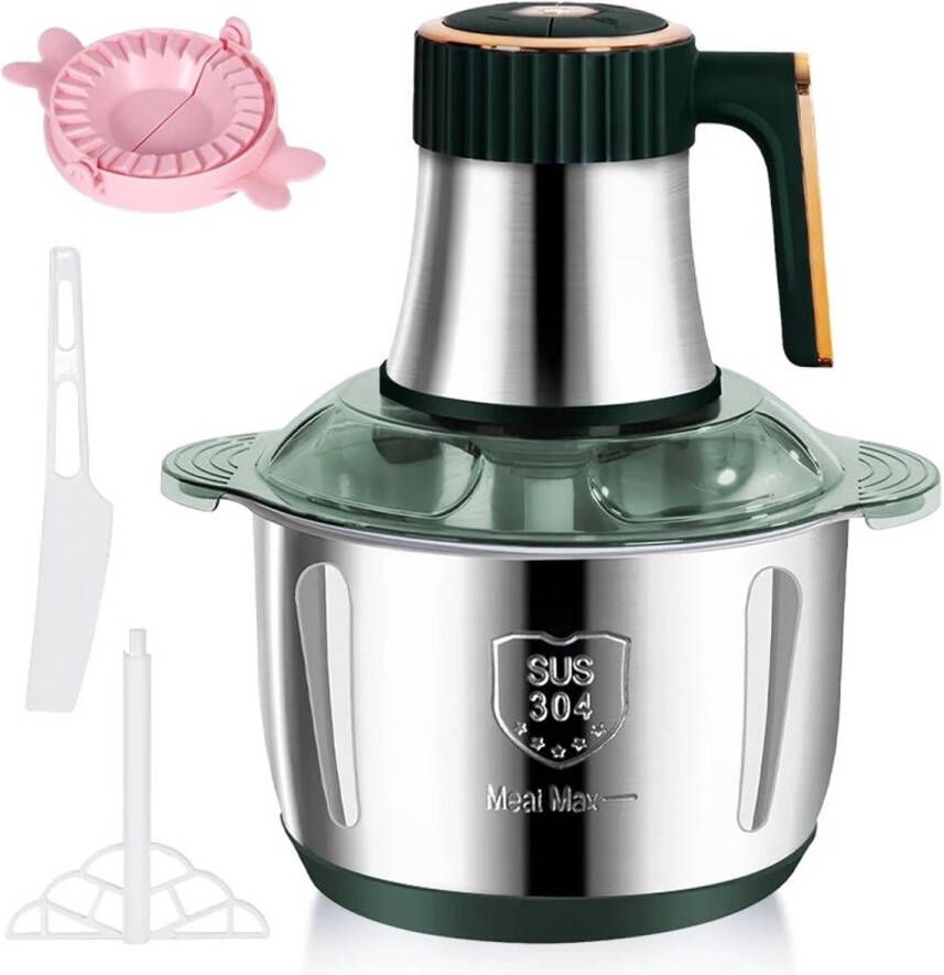 TrendWave Elektrische Vleesmolen 5L – 304 RVS Multifunctionele Hakmolen & Groentesnijder – Ideaal voor vlees groenten babyvoeding