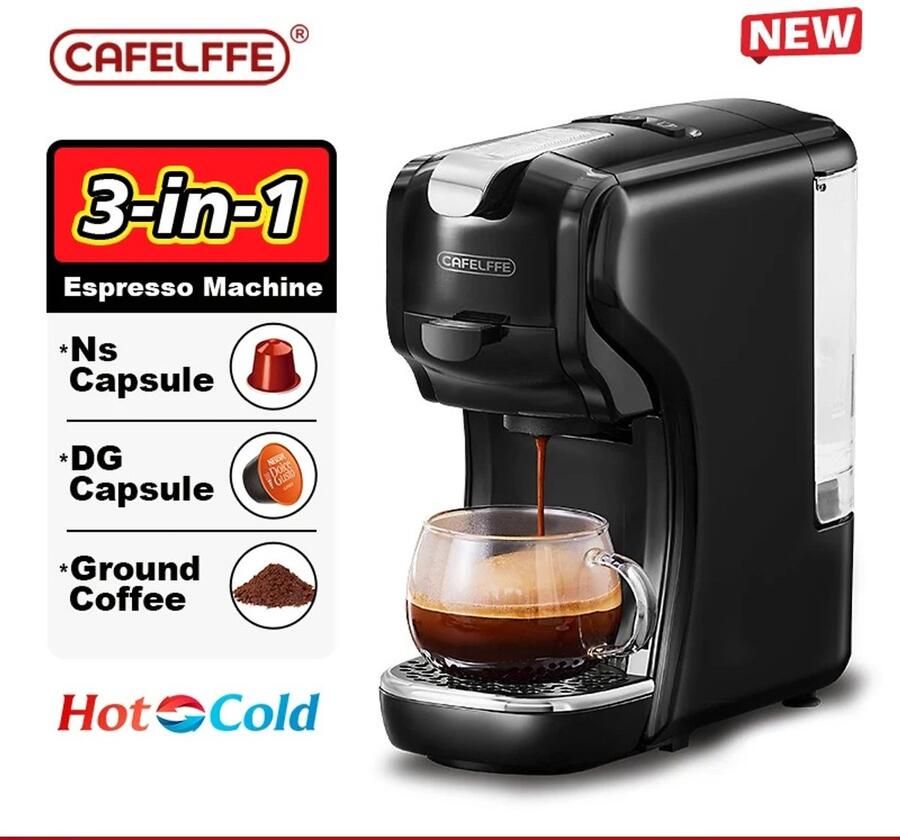 Trexxo Koffiezetapparaat -Dolce Gusto Nespresso caspule Warm Koud 6 in 1- Capuccino Zwart