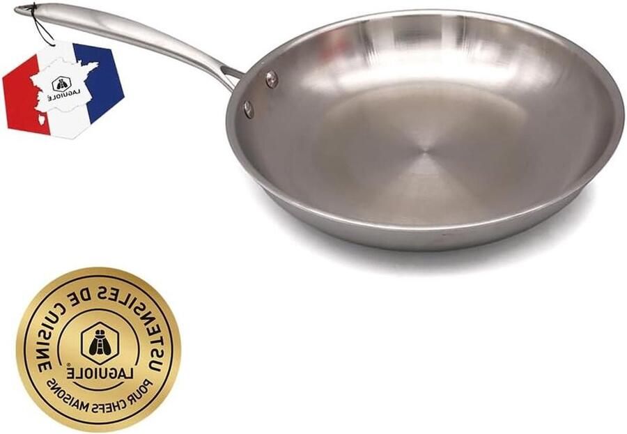Triplex Koekenpan Inductiepan Bakpan Gelijkmatig Koken Innovatieve Triplex-constructie 24 cm Zilver