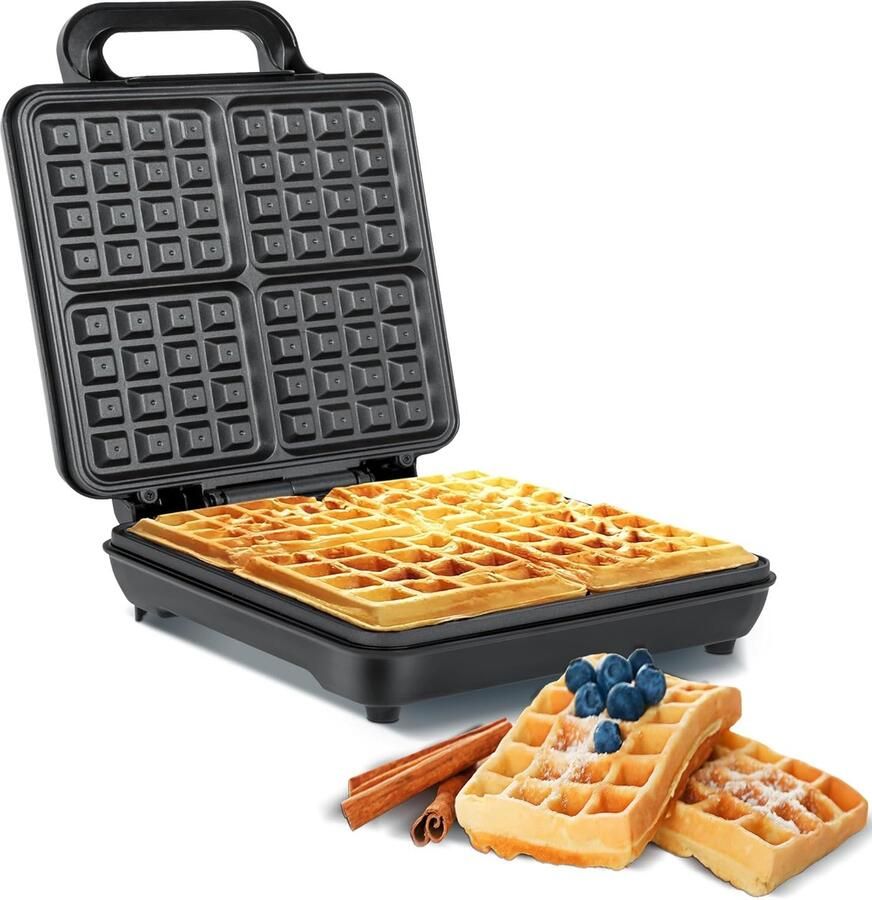 TSA3224 4 Wafelijzer Belgische wafels zwart