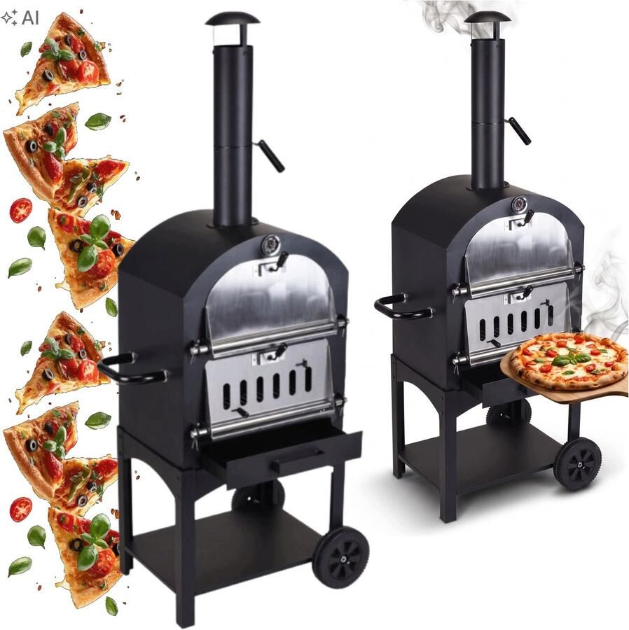 Tuin Pizzaoven op Houtskool & Hout 67x47 5x156 cm