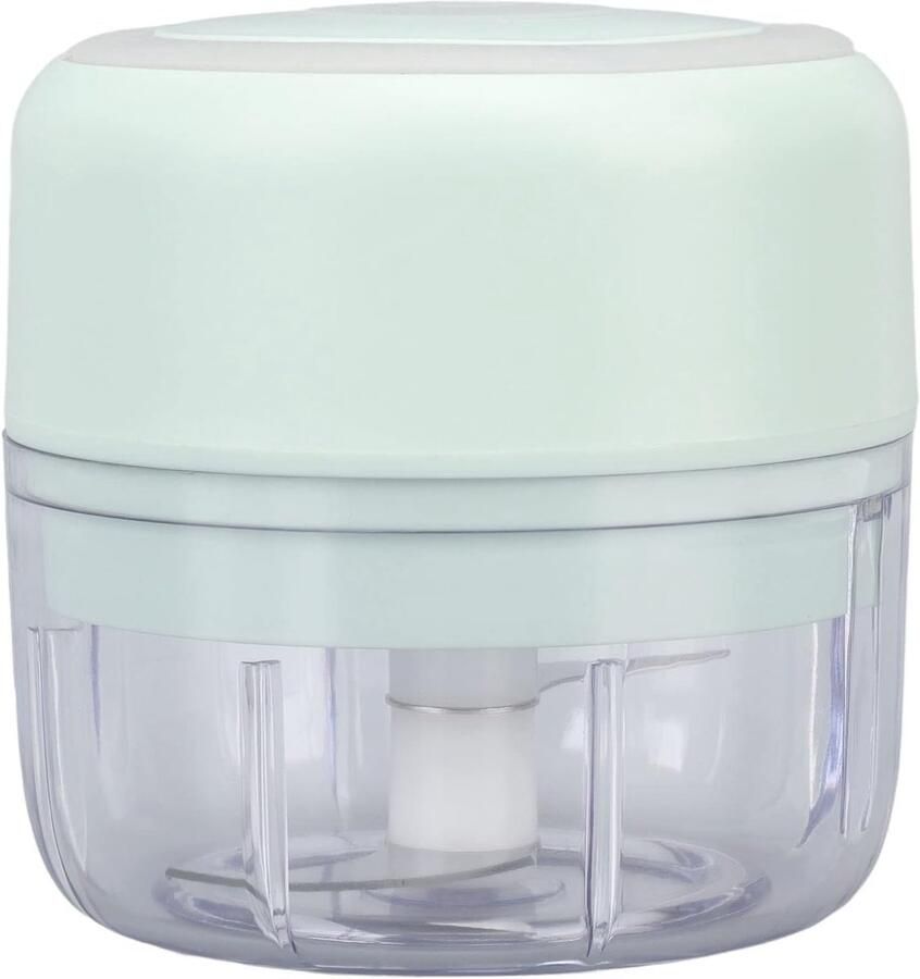 Turboblend Elektrische hakmolen met USB-aansluiting 100 ml compact en draagbaar voor babyvoeding chili uien noten knoflook mixer en keukenmachine (groen)