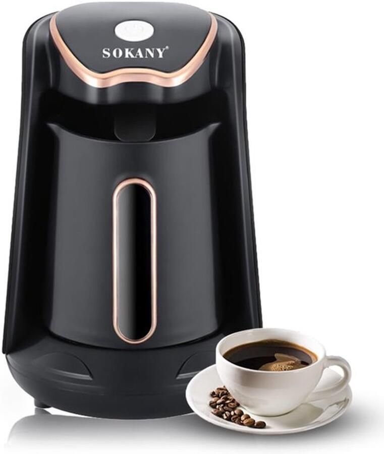 Turks elektrisch koffiezetapparaat met 250 ml koffiepot espressomachine voor 1 kop 600 W verwarming 5 minuten bereiding druppelbescherming