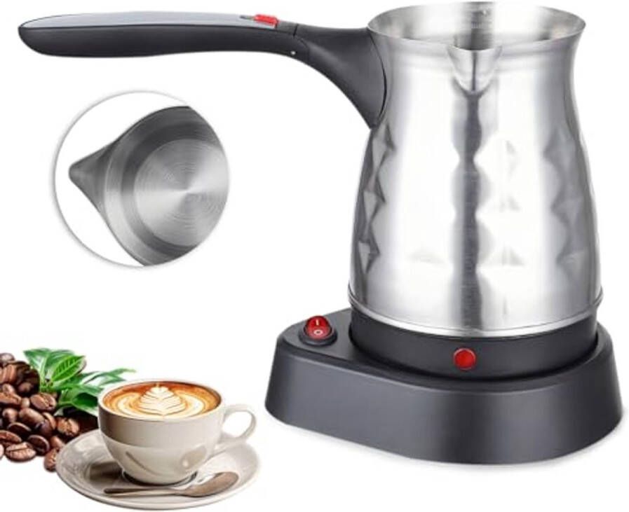 Turks Koffiezetapparaat 500 ml Roestvrij Staal Koffiekoker met Inklapbare Handgreep en 600 W Vermogen