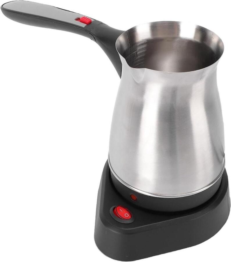 Elektrische Koffiepot Turkse Koffiezetapparaat Koffie Maker Koffie Zetten Dubbel Beschermingssysteem 600 ml Zilver