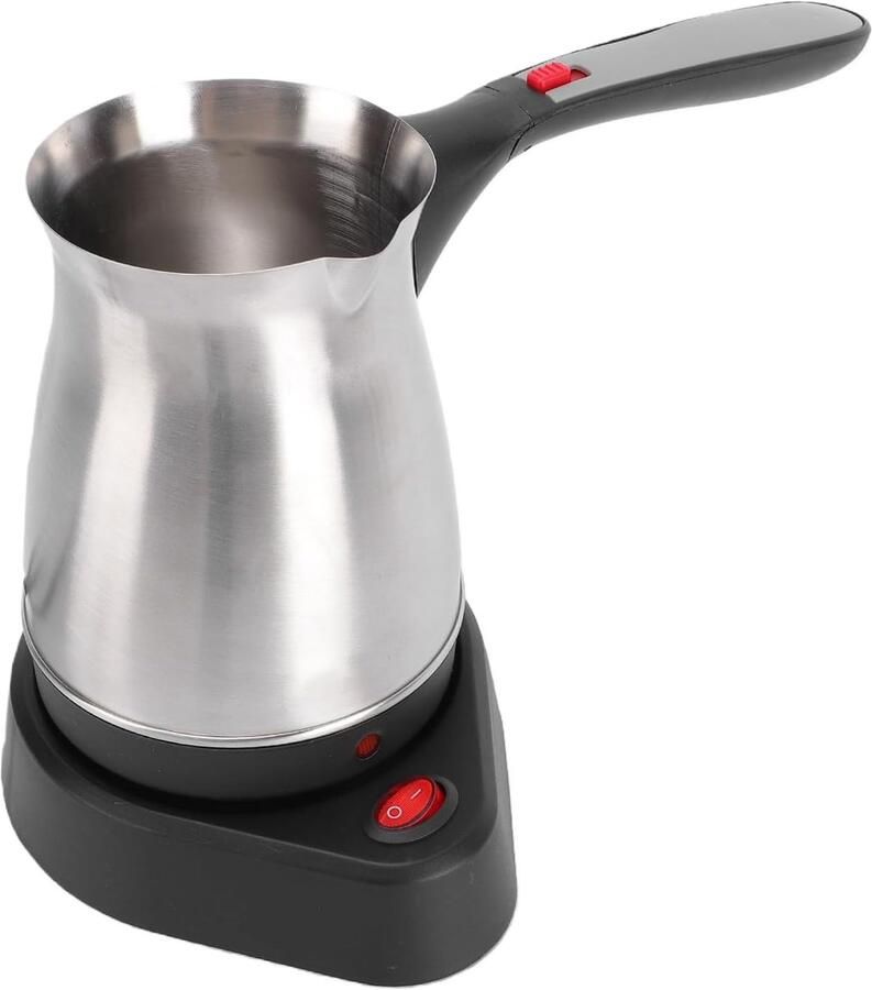 Turks Koffiezetapparaat Theemaker Melkwarmer Warme Dranken Zetten Dubbel Beveiligingssysteem 600 ml Zilver
