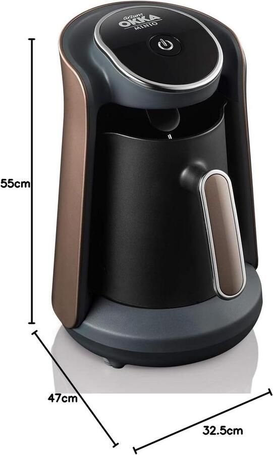 Turks Koffiezetapparaat voor 1-4 Kopjes met Overloopbeveiliging en Wasbare Kan