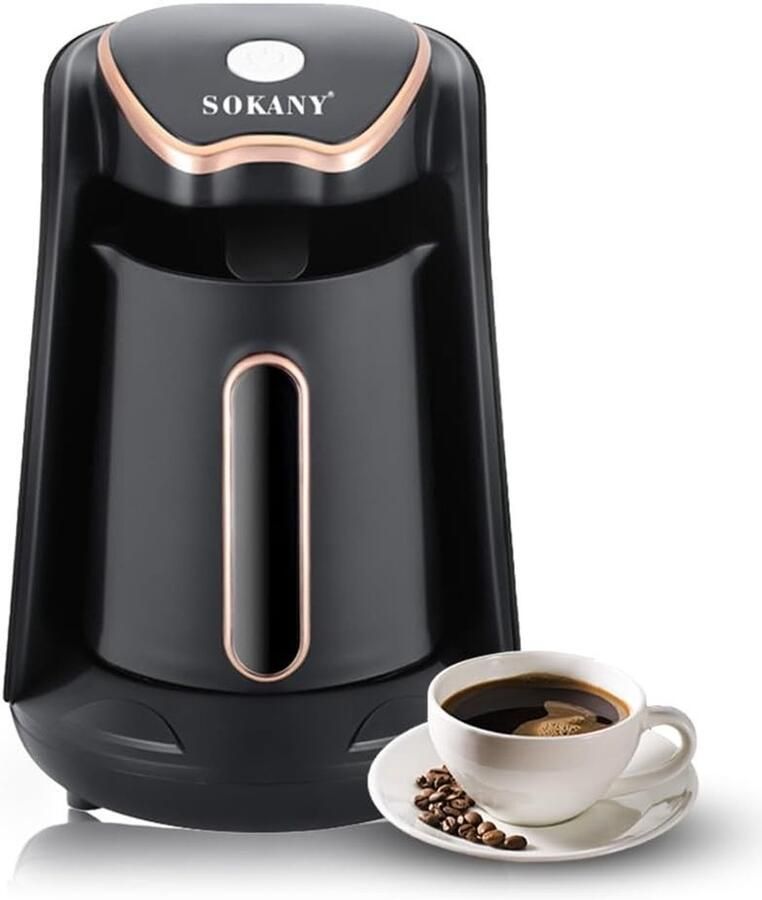 Turkse Elektrische Koffiemaker met 250 ml Koffiepot Espresso Machine voor 1 Kop Snelle Bereiding en Druppelbescherming
