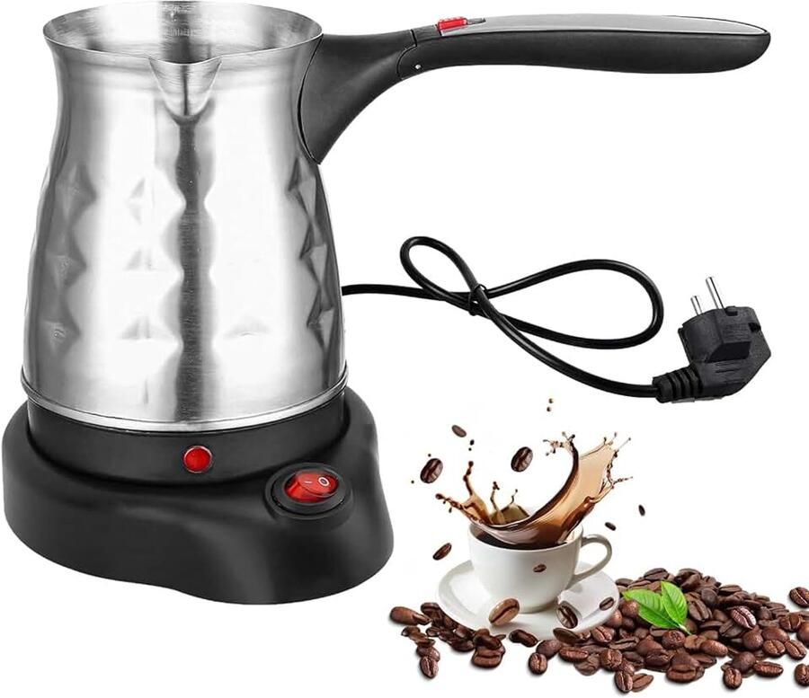 Turkse koffiezetter met handvat 500 ml elektrische koffiezetter Turkse koffiekan roestvrijstalen inductie