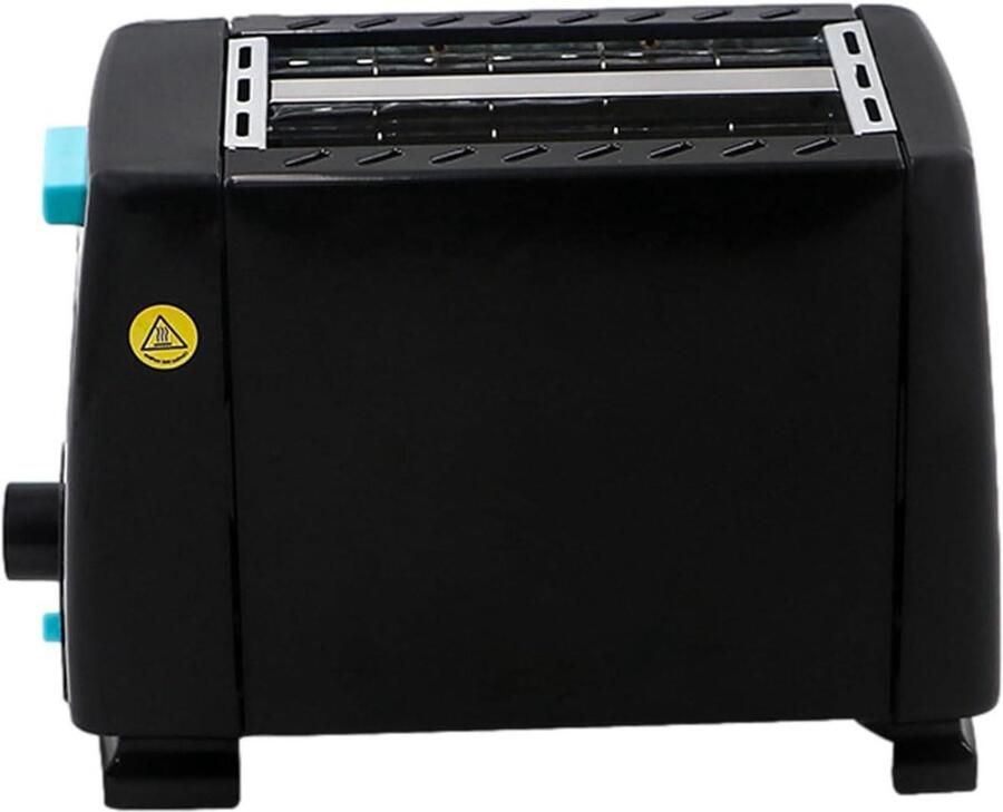 Twee Schijven Grill Broodrooster Keuken Grill Ontbijt Bereiden Dubbelzijdig Verwarmen 20 x 16 cm Zwart