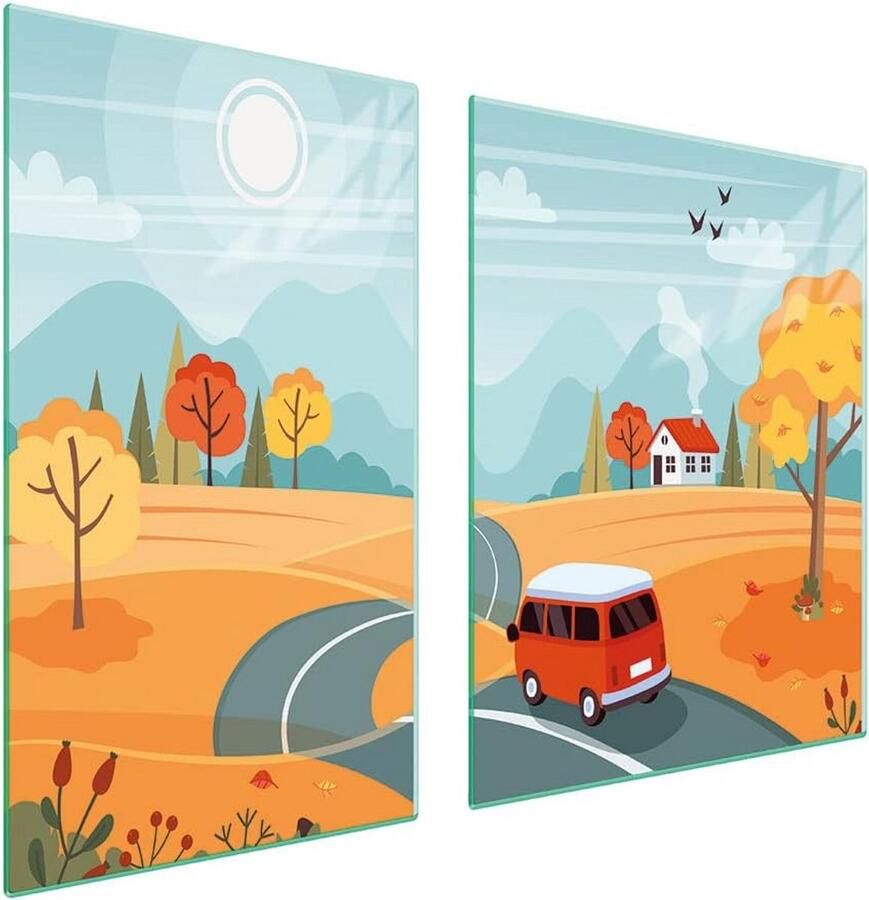 Tweedeelige Glazen Dekplaat voor Inductie en Keramische Kookplaten 100x52 cm