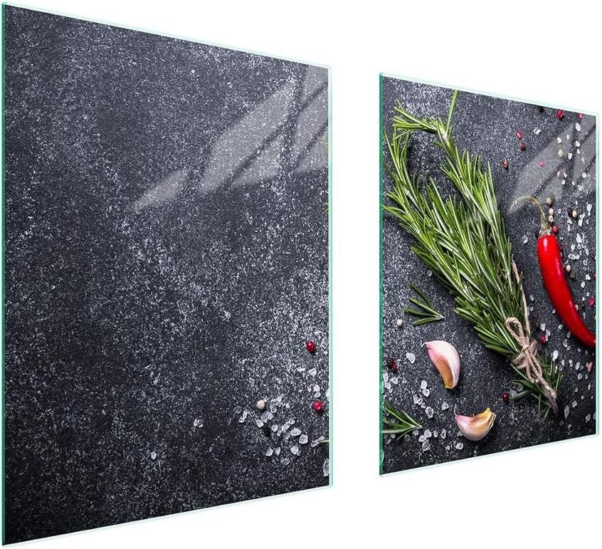 Tweedelige Glazen Afdekplaat voor Fornuis en Kookplaat (85x52 cm)