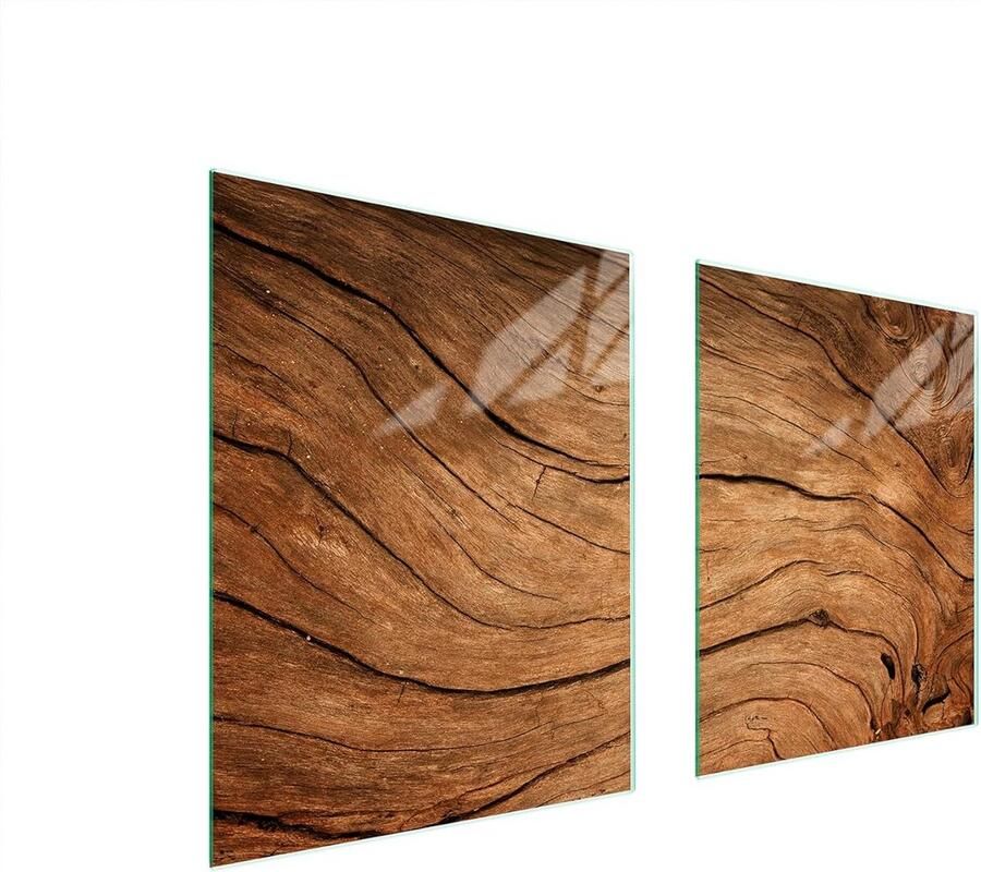 Tweedelige Glazen Afdekplaat voor Kookplaat (85x52 cm) Bescherming Snijplank en Spatscherm