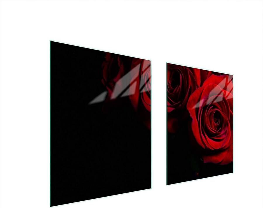 Tweedelige Glazen Afdekplaat voor Kookplaat 85x52 cm Spatbescherming en Snijplank