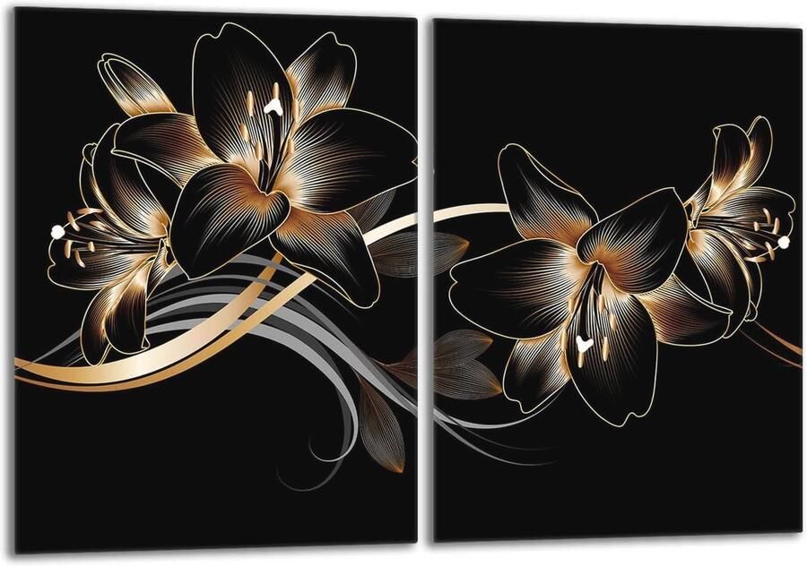 Tweedelige keramische kookplaat afdekplaat 40x52 cm Snijplank en spatbescherming