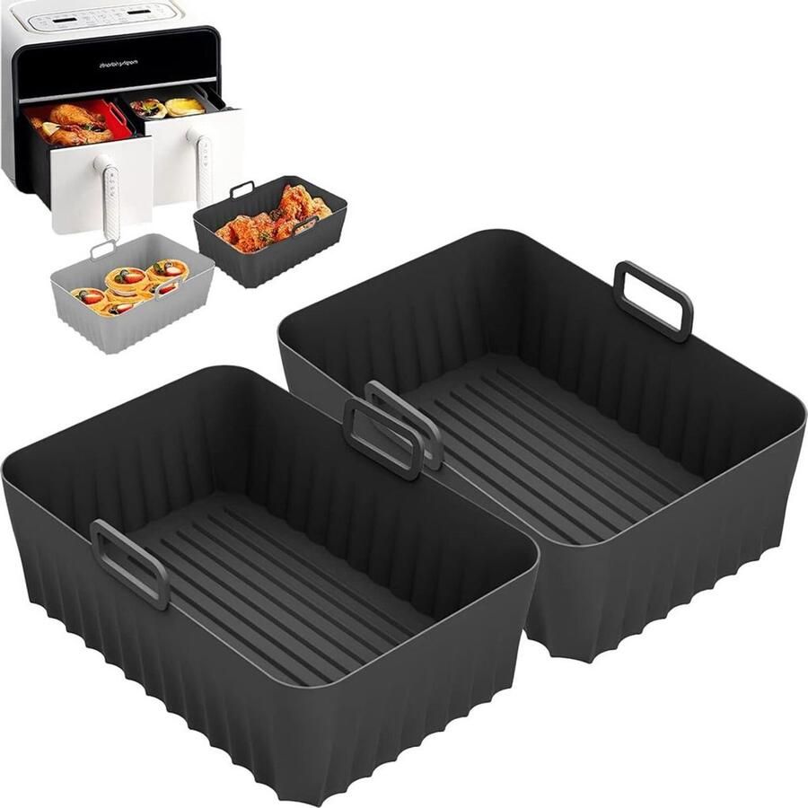 Tweedelige siliconen bakvormset Geschikt voor de airfryer Ninja AF400EU AF300EU Double Stack XL en SL400EU