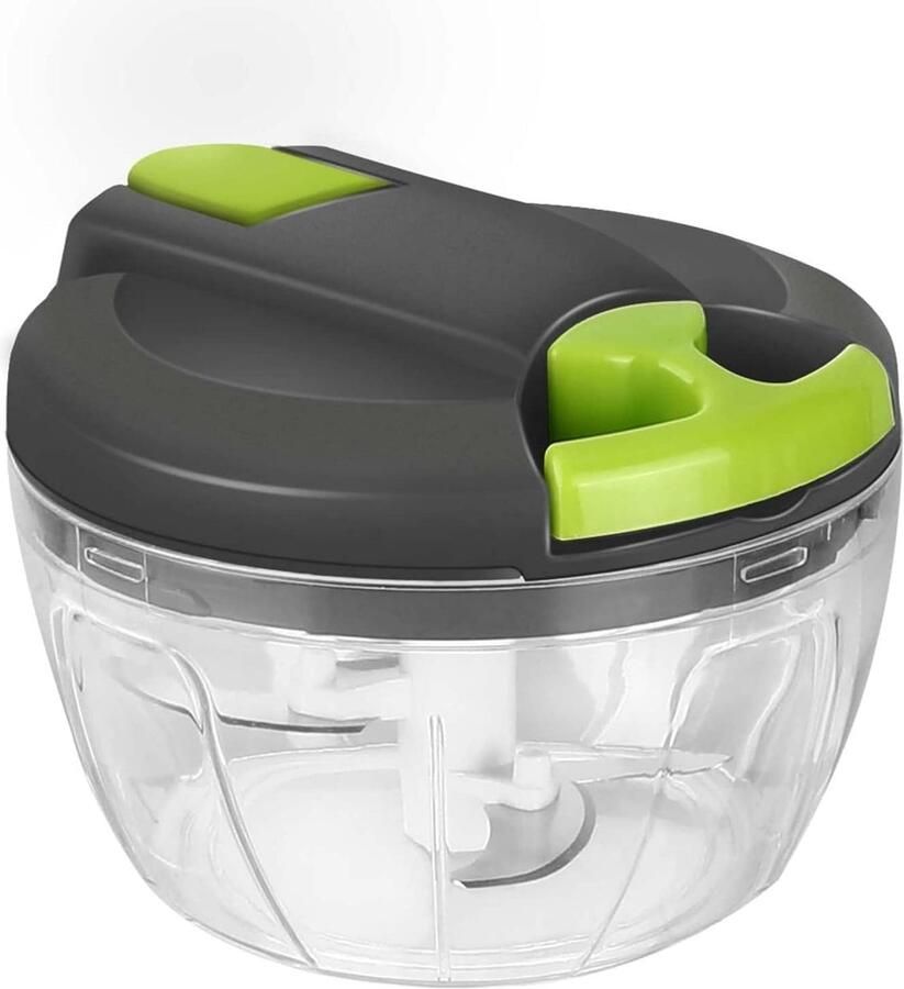 Uiensnijder handmatig 520 ml groentesnijder uienhakmolen met trekkoord multisnijder knoflookhakker universele haker handmatige voedselchopper onsnijder