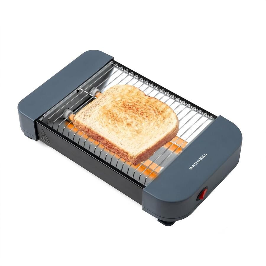 Ultra-compacte Broodrooster 300 W voor één sneetje brood met Kruimellade en Eenvoudige Bediening