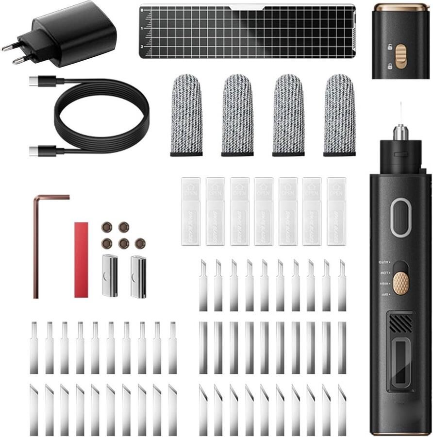 Ultrasone Snijder 40 kHz Vibrationstechnologie Inclusief 50 Blades Nauwkeurig Snijden voor 3D Printen ShopVlot