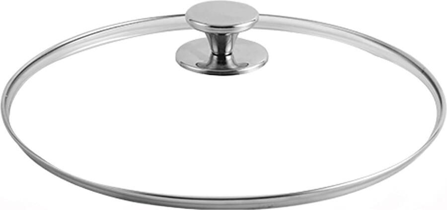 Universeel Braadpan Deksel Pan Deksel Glas Koken en Bakken Met Stoomafvoergat 26 cm Transparant