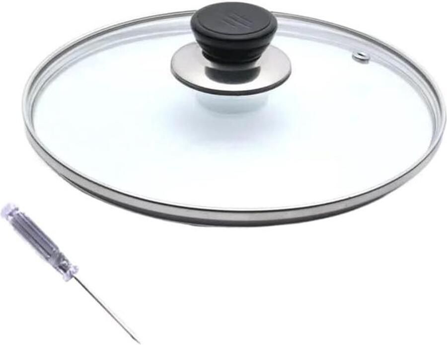 Universeel Deksel Pan Deksel Koken en Stoven Hittebestendig Glas 22 cm Zilver