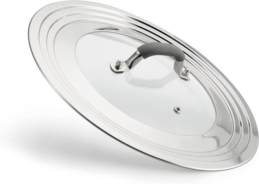 Universeel Deksel Pannen Deksel Koken en Bakken Past op 7-12 Inch Rond Ontwerp Transparant