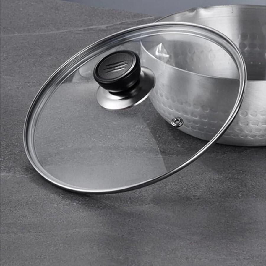 Universeel Pandeksel Pannenhoes Glas Koken Thuis Zichtbaar Kookproces 28 cm Diameter Transparant