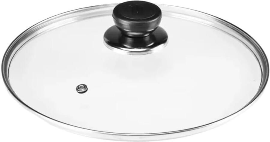 Universeel Pannen deksel Glazen deksel Koken en Pruttelen Hittebestendige knop 24 cm Transparant