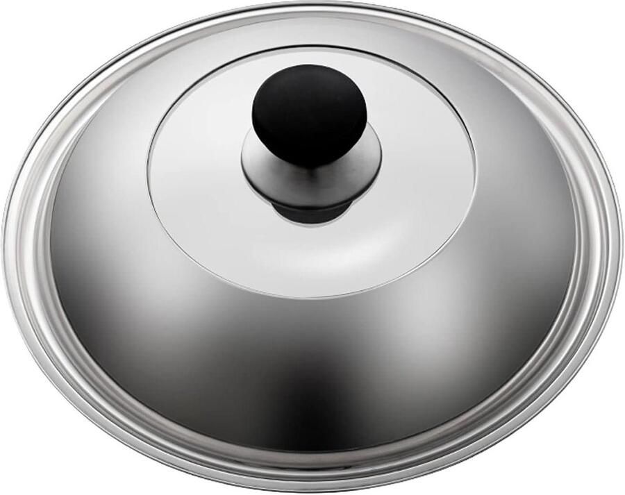 Universeel Pannendeksel Braadpan Deksel Glas Koken en Braden Met Stoomafvoergat 32cm Zilver