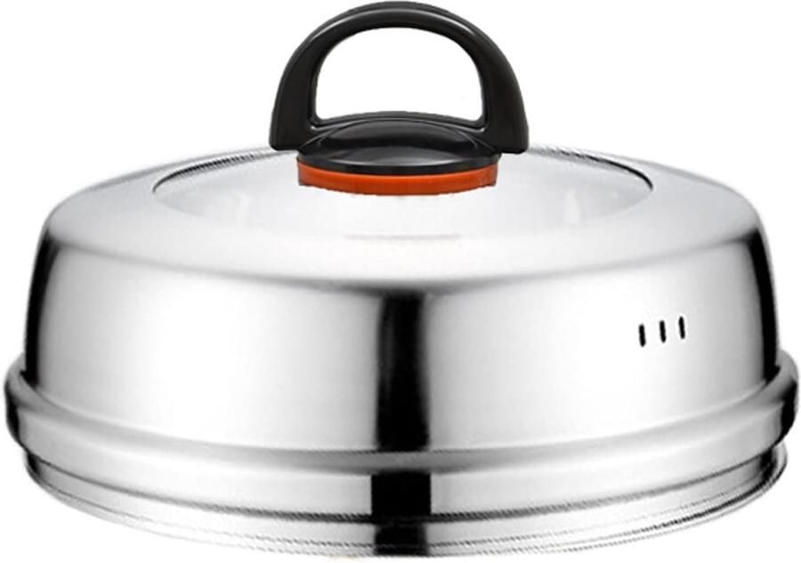 Universeel Pannendeksel Braadpan Deksel Koken en Sudderen Met Stoomafvoer 36 cm Zilver